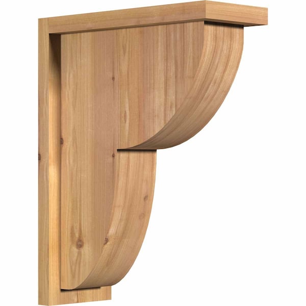 Ekena Millwork Crestline Smooth Corbel w/Backplate, Western Red Cedar, 5 1/2"W x 14"D x 18"H COR06X14X18CRE01SWR - main